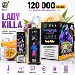Lady Killer – UZY Shisha King 120K vape egzotikus gyümölcs mix íz 120 000 slukk LED kijelző