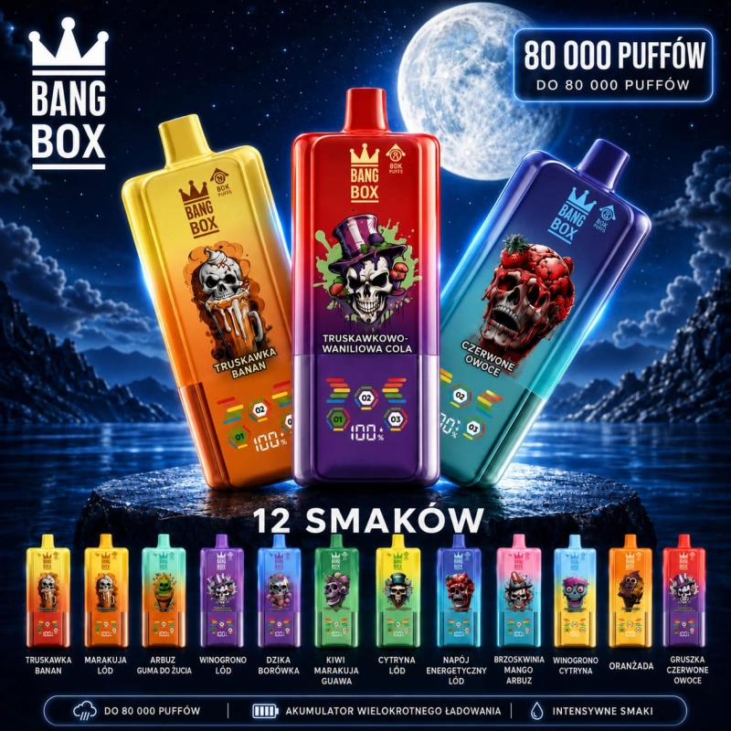 BangBox 80K 3 w 1 – do 80 000 puffów, 45 ml e-liquidu i 3 smaki w jednym urządzeniu
