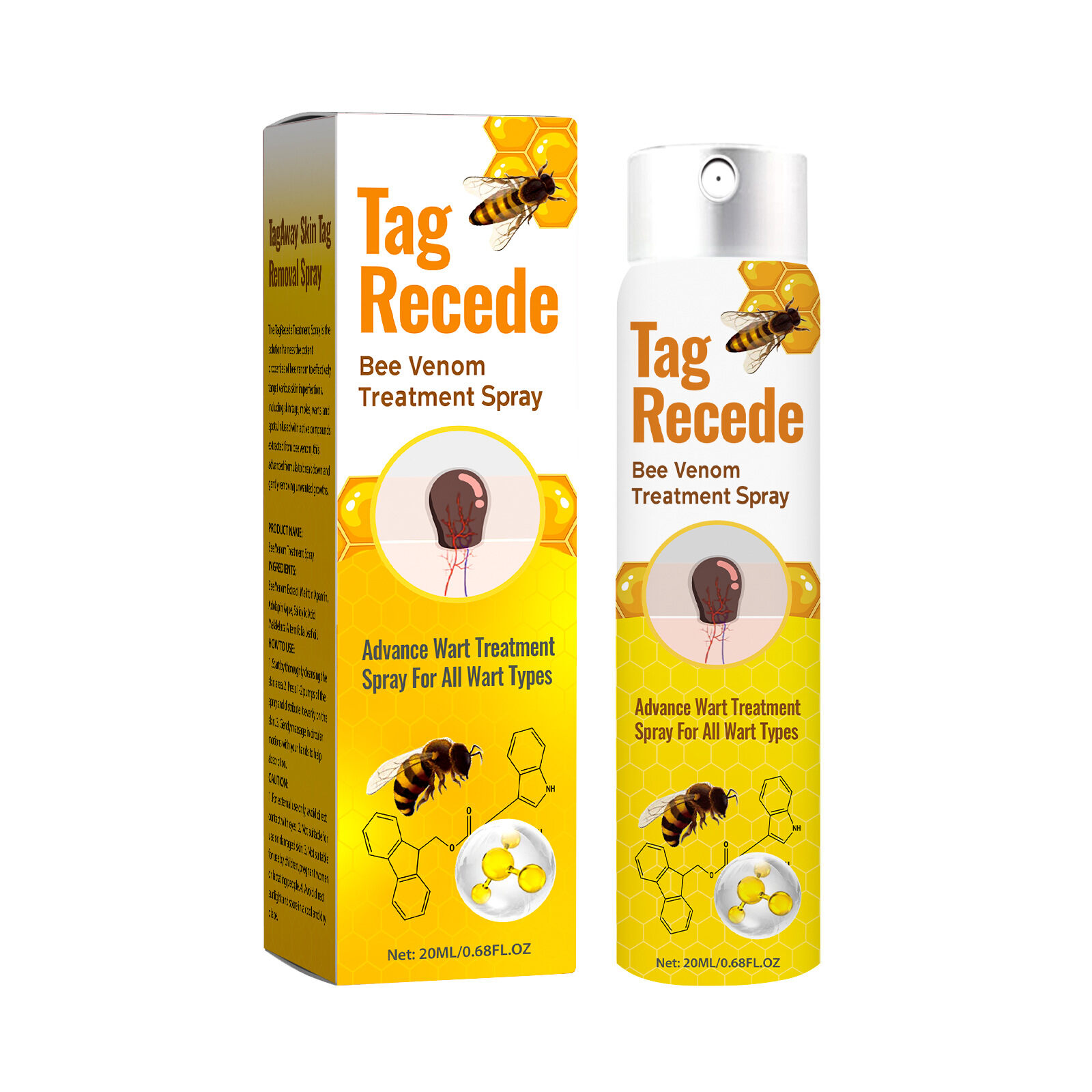 🧡 Spray Cvreoz com veneno de abelha para remover verrugas e manchas (👨‍⚕DAA RECOMENDA)🐝🐝(🔥Oferta de último dia com 50% de desconto