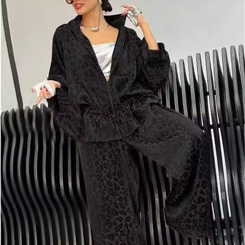 🍁Conjunto casual de duas peças para mulher com lapela e manga comprida