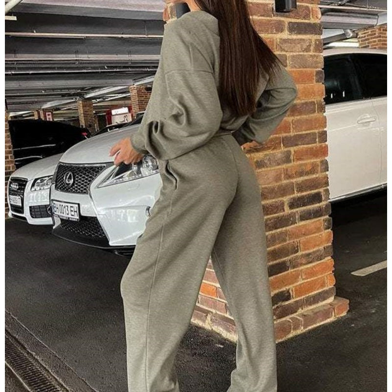 49% de desconto💥 Conjunto de casaco e calças de malha de duas peças para mulher com novo estilo outono
