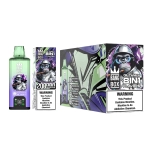 Bang Box 8 in 1 200000 Puffs Disposable zöld-lila színben, digitális LED kijelzőt és több íztartályt mutatva (1)
