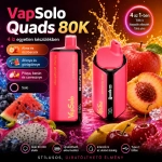 Vapsolo Quads 80K 4 az 1-ben eldobható vape – alma-barack, áfonya-görögdinnye, pitaja-banán-cseresznye és Solo ízek