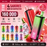 Bang Box 160.000 Puffs vape descartável recarregável 4 em 1 Portugal com 4 sabores, bateria USB-C e alta autonomia até 160k puffs