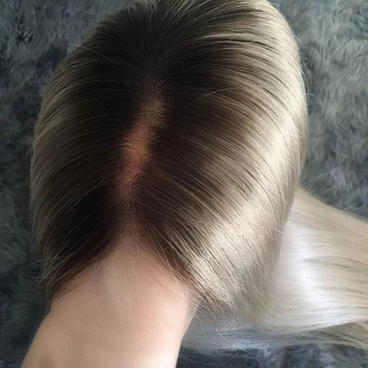 Blonde Long Straight Hair 360 Lace Front Human Hair Wig Pre Plucked