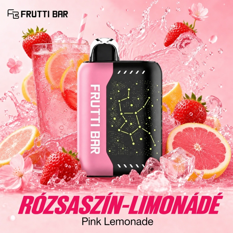 Rózsaszín Limonádé Frutti Bar 25000 puffs eldobható vape – édes savanyú limonádé íz