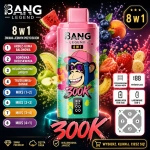 Bang Legend 300K 8w1 jednorazowy vape – Marakuja-Mango, Brzoskwinia-Ananas, Borówka-Malina, Arbuz Ice