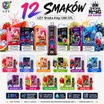 UZY Shisha Hookah King 120K 12 smaków jednorazowy vape DTL 64ml USB-C LED regulowany przepływ powietrza wszystkie smaki