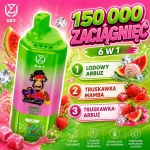 UZY 150K 6w1 jednorazowy e-papieros vape – lód arbuzowy, truskawkowa mamba i truskawka z arbuzem