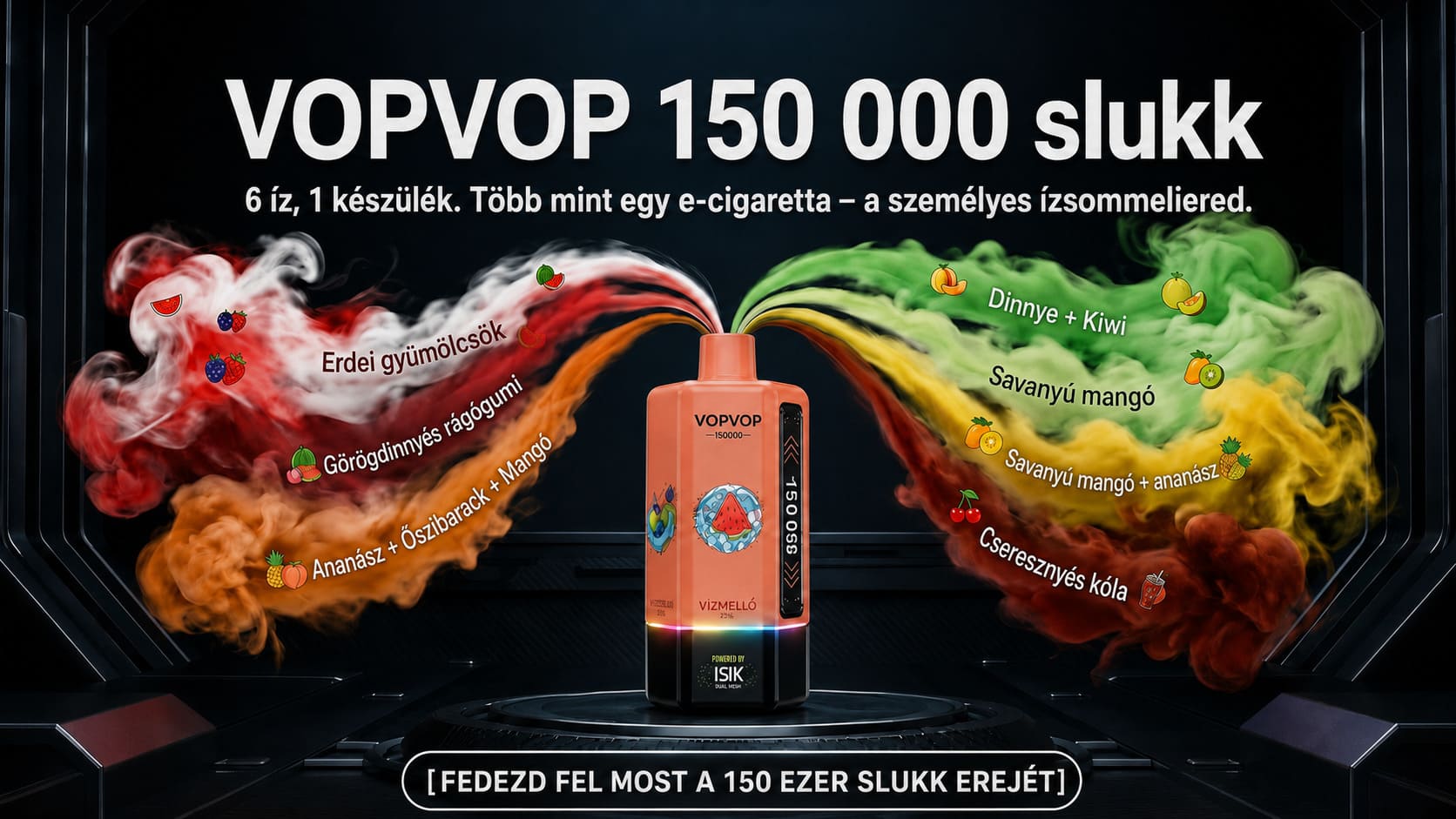 VOPVOP eldobható vape 8 ízkombináció gyümölcs ízek eper málna görögdinnye kék málna ananász mangó Blue Razz