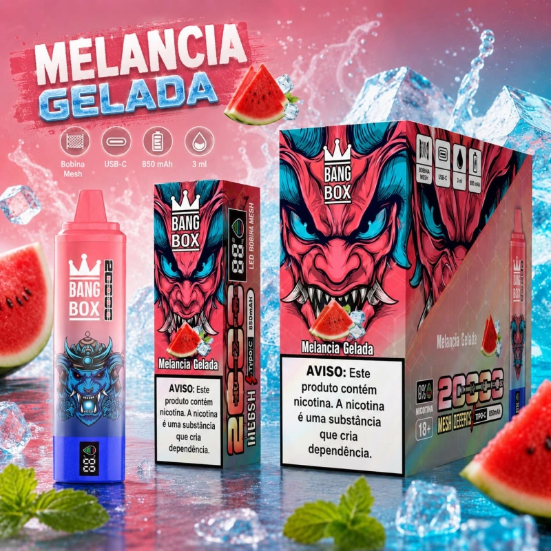 Melancia gelada vape descartável sabor puro e refrescante