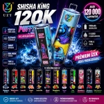 UZY Shisha Hookah King 120K DTL eldobható vape 120 000 slukk 64ml USB-C LED kijelzős fő termékkép prémium dizájnnal