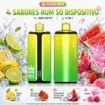 Bang Box 160000 puffs vape descartável Portugal 4 em 1 sabores Limão-Lima, Melancia gelada, Morango fruta do dragão, Love66