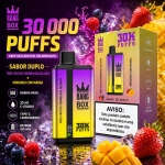 Bang Box 30000 Puffs vape descartável recarregável com dois sabores três frutos vermelhos gelados e morango manga