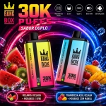 Bang Box 30000 Puffs vape descartável recarregável com dois sabores, mesh coil, 35 ml, Type-C e 850 mAh