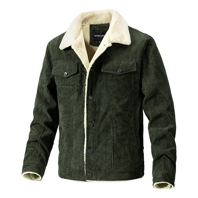 MEN'S CORDUROY AND VELVET JACKET FASHION CASUAL COAT