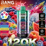 Vape Bang Legend 120K 5 em 1 sabor Cereja e Cola com cereja gelada, frutos vermelhos mistos e cola vermelha