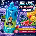 UZY 150K 6w1 jednorazowy vape – lód borówkowy, malina z cytryną i arbuzowa guma balonowa