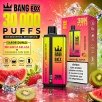 Bang Box 30000 Puffs vape descartável recarregável com dois sabores melancia gelada e morango kiwi