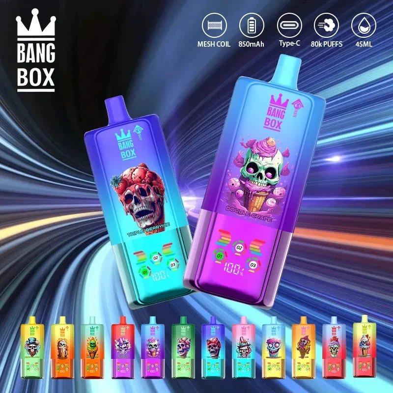 Véletlenszerű ízű BANGBOX 80.000 Puffs eldobható vape, gyors szállítással, prémium vape élmény minden slukkban.”