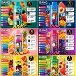 Bang Legend 300K 8w1 – dostępne warianty smakowe 1–6, jednorazowy vape 8 smaków w 1, do 300 000 zaciągnięć