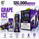 UZY Shisha Hookah King 120K Iced Grape Flavor Vape with Cool Grape Taste