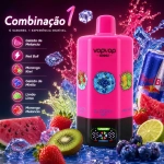 VOPVOP 150 000 Puffs Combinação 1 vape descartável 6 em 1 com Gelado de Melancia, Red Bull, Morango-Kiwi, Gelado de Mirtilo, Limão-Lima e Morango-Melancia