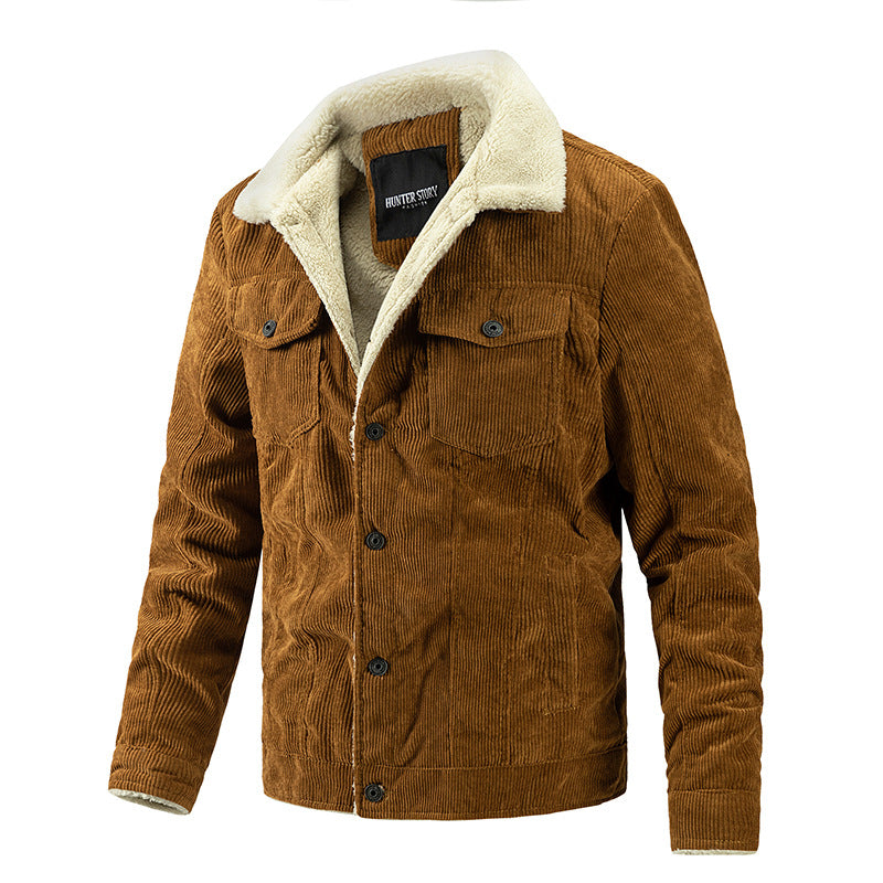 MEN'S CORDUROY AND VELVET JACKET FASHION CASUAL COAT