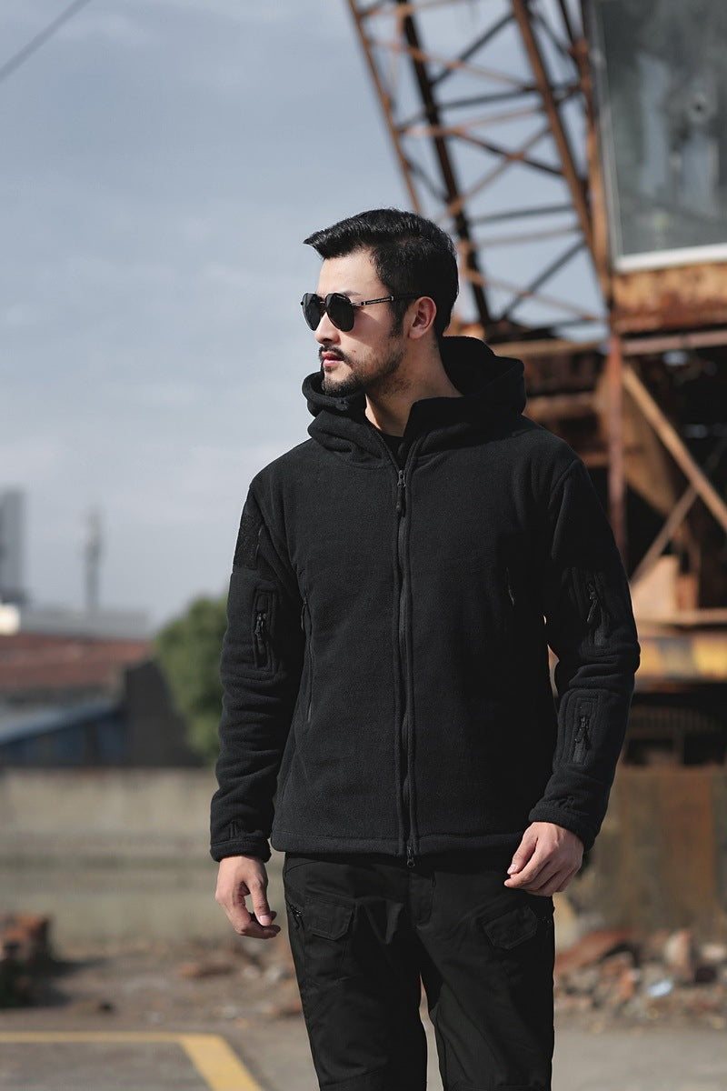OUTDOOR WARM FLEECE JACKET, HOODED JACKET, HOODIE