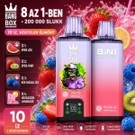 BangBox 200K vape 6 az 1-ben – eper fagylalt, eper–kiwi, kék málna és rózsaszín limonádé íz