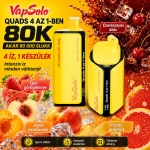 Vapsolo Quads 80K 4 az 1-ben eldobható vape – rózsaszín limonádé, kiwi-maracuja-guáva, barack-bogyós és eper-banán ízek