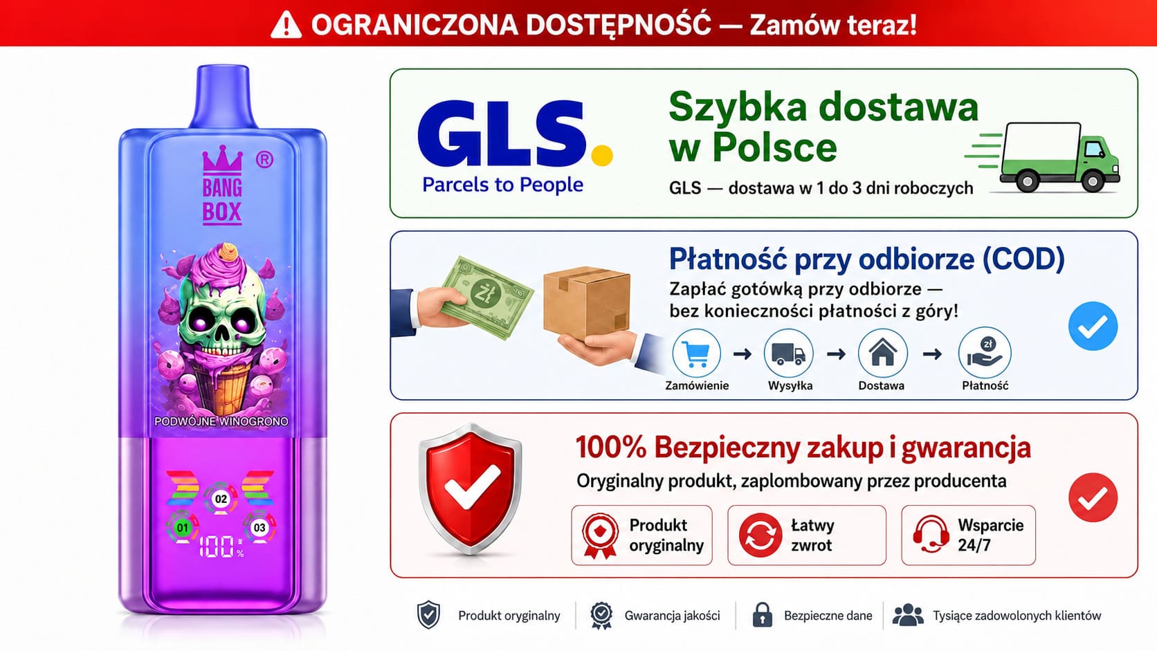 BangBox 80K 3 w 1 – płatność przy odbiorze i szybka dostawa GLS w Polsce