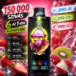 Eper jég eldobható vape eper-kiwi és eper-licsi gyümölcskeverékkel, édes és friss ízzel
