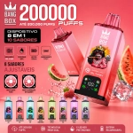 Bang Box 200.000 Puffs vape descartável recarregável 8 em 1 com 10 sabores e bateria Type-C