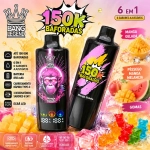 Vape 150K sabor Tropical de Manga com manga gelada, pêssego e melancia e gomas, aroma tropical intenso