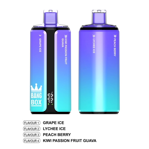 Bang Box 160K Szőlőfagylalt + Licsifagylalt + Őszibarackfagylalt piros bogyós gyümölcsökkel + Guava kivivel és maracujával 4 az 1-ben vape 160000 slukk