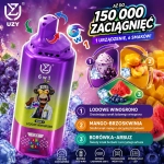 UZY 150K 6w1 vape 150 000 zaciągnięć – lód winogronowy, mango z brzoskwinią i borówka z arbuzem
