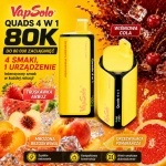 Vapsolo Quads 80K smaki – różowa lemoniada, kiwi marakuja guawa i truskawka banan
