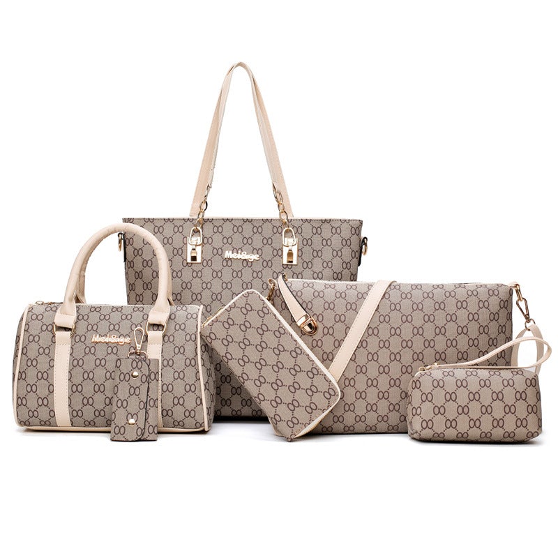 🔥Oferta exclusiva de juego de bolsas promocionales de 6 piezas. Bolso de piel para mujer