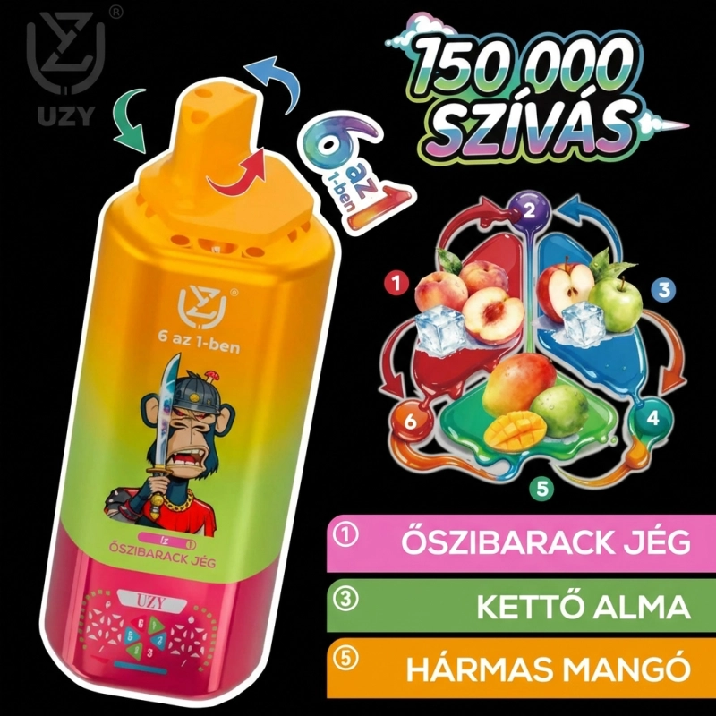 UZY 150K áfonya-málna, tripla dinnye és eperfagylalt ízkombináció