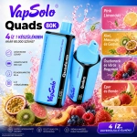 Vapsolo Quads 80K 4 az 1-ben eldobható vape – eper-mangó, kék málna limonádé, jeges vanília és savanykás piros gyümölcsök ízek