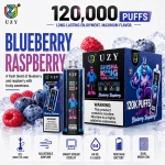 UZY Shisha Hookah King 120K Blueberry Raspberry Flavor Vape with Berry Flavor Mix