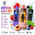 UZY 100K 4 az 1-ben eldobható vape – 56 ml, 650 mAh akkumulátor, Type-C töltés, LED kijelző és 10 ízkészlet