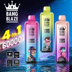 Bang Blaze® 60000 60k Puffs 4 In 1 Flavors Newest Original Rechargeable Lcd Display Disposable Vape
