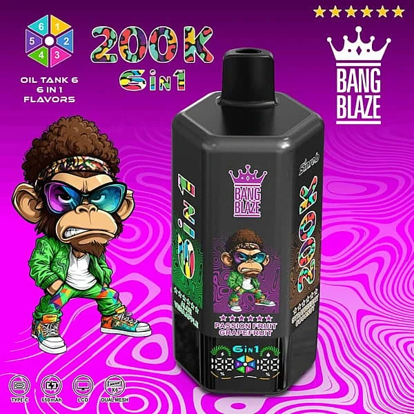 Bang Blaze® 200K 6 az 1-ben eldobható vape | 200 000 slukkos Ultimate Ízesítő Állomás 3