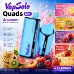 VapSolo Quads 80.000 Puffs vape sabores limonada rosa, kiwi maracujá goiaba, pêssego berry e morango banana