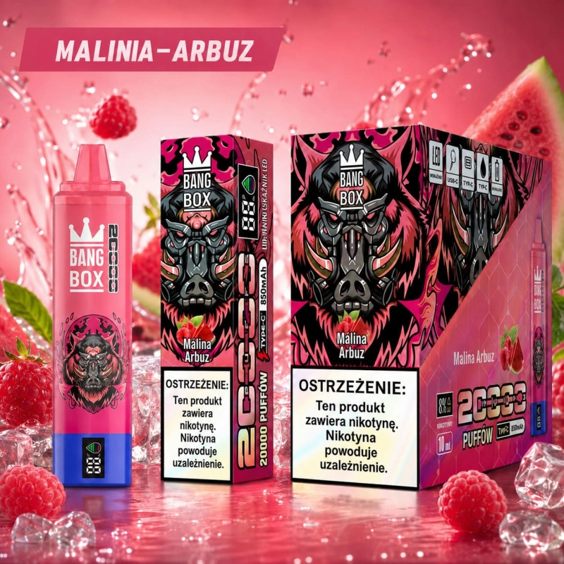 Bang Box 20000 Puffs Arbuz Malina jednorazowy vape smak arbuza i maliny