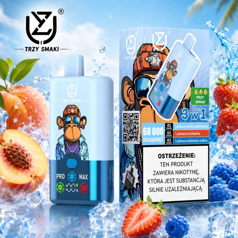 UZY Triple Flavor 60K – wiśnia z lodem, owoce leśne i Black Dragon Ice