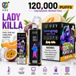 UZY Shisha Hookah King 120K Lady Killer Flavor Vape with Tropical Fruit Flavor