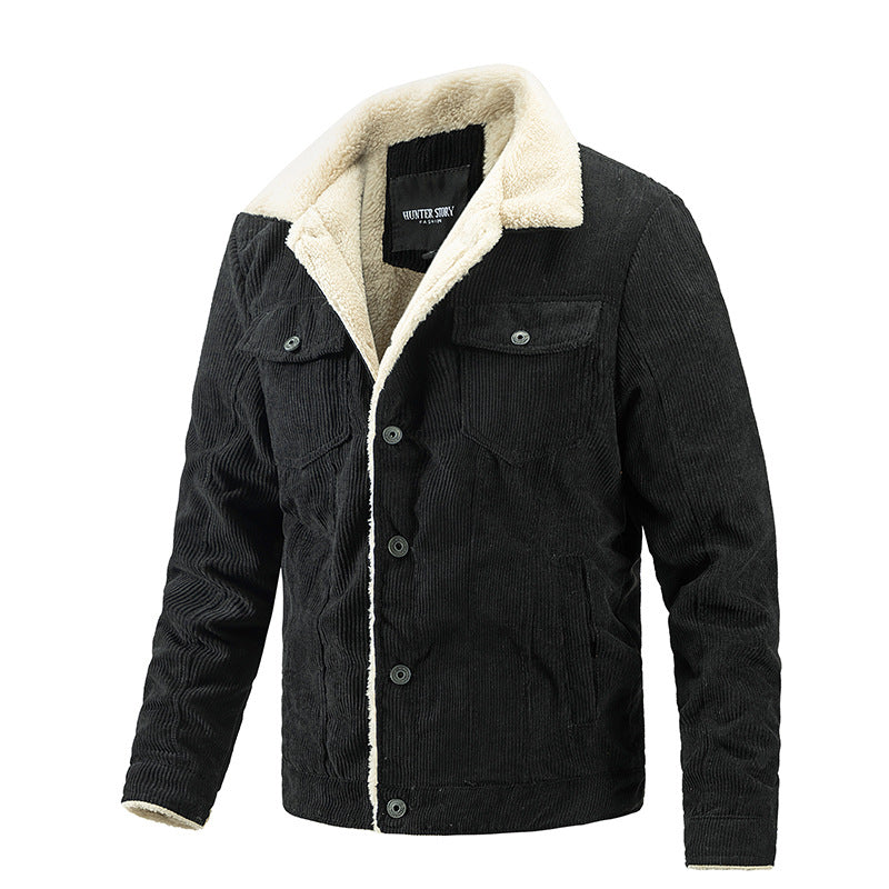 MEN'S CORDUROY AND VELVET JACKET FASHION CASUAL COAT